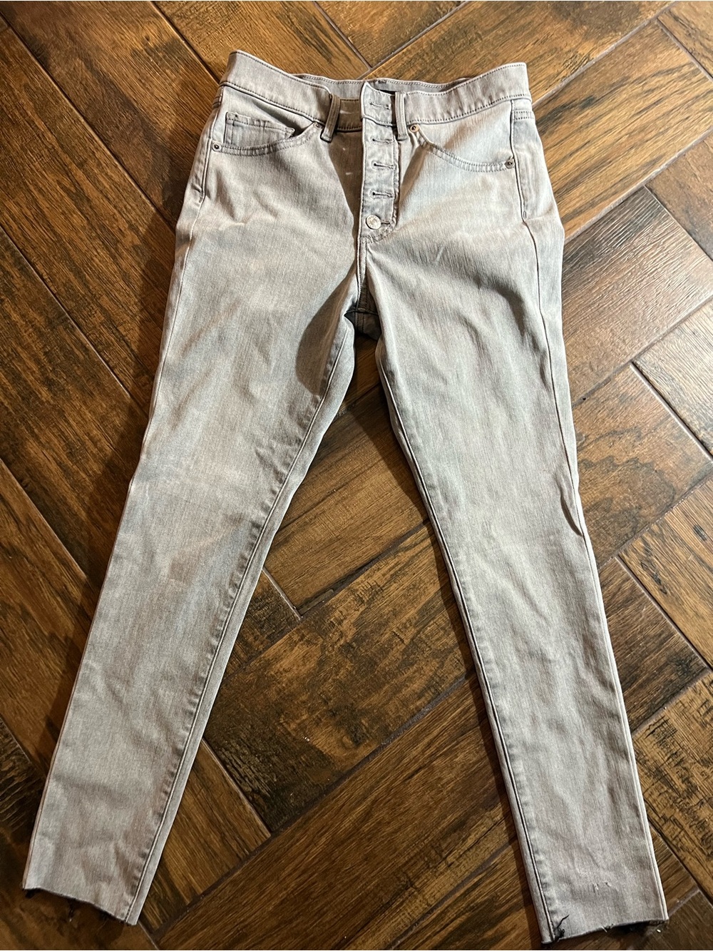 Express Women's Light Gray Skinny Jeans